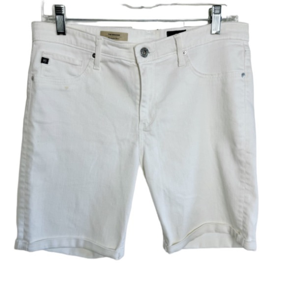 AG Brooke White Bermuda Cuffed Shorts Jeans Sz 31 - Picture 2 of 15
